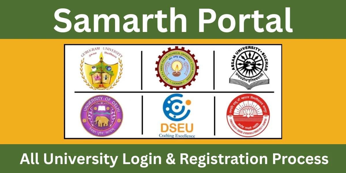 Samarth portal all university login and registration process image